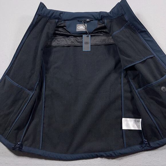 Land Rover Full Zip Softshell Jacket Womens XL Blue Rare Tuck Away Hood NWT‎ - Picture 12 of 16